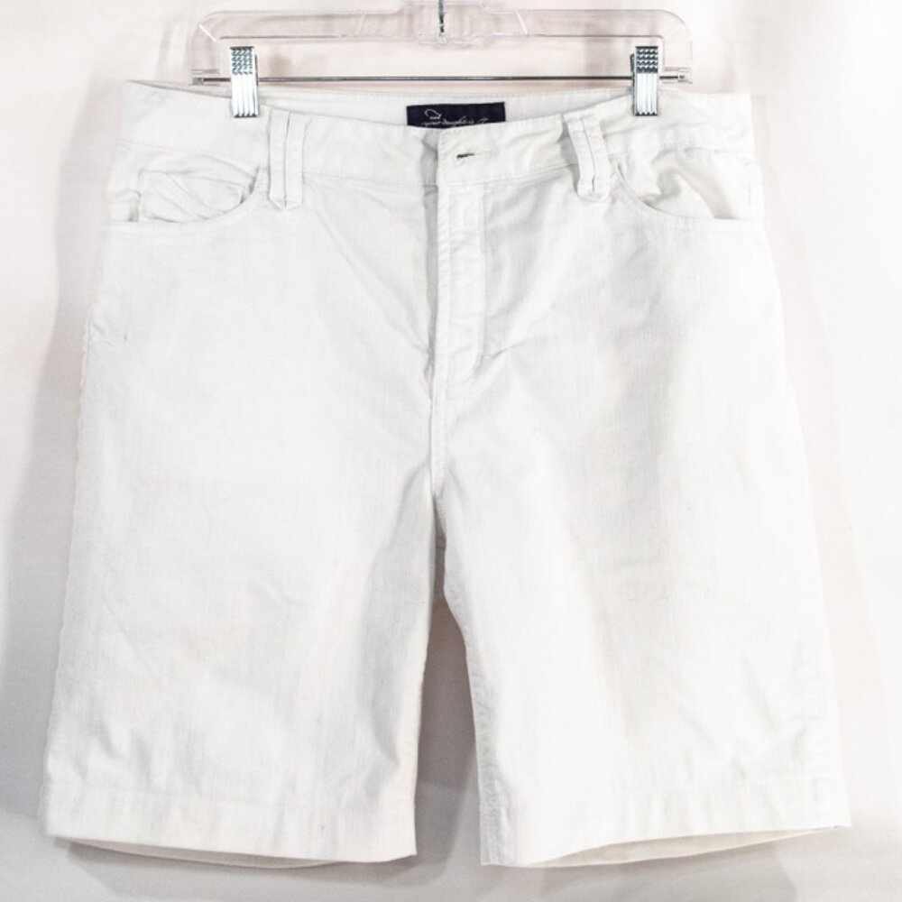 NYDJ white shorts 14 belt loop detail